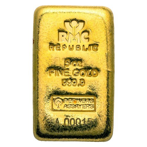5 oz Gold Bar - Random Design