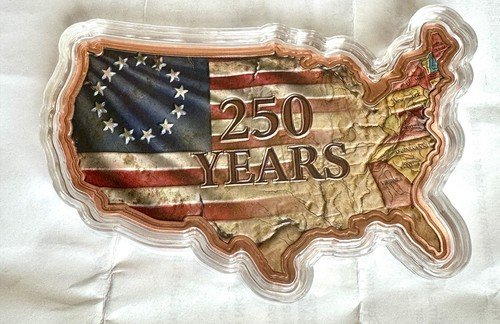 2026 13 Colonies Frontier USA 250th Anniversary 10 oz .999 Fine Colorized Copper