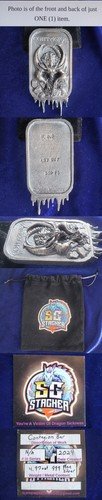 Rare SG Stacker Metals 3D Contagion 4.97 Troy Oz .999 Fine Silver Bar With COA.