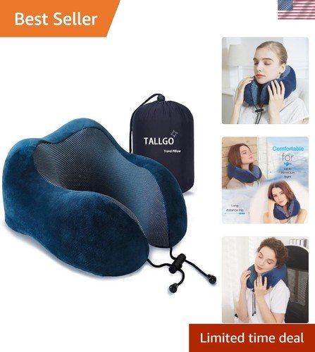 Adjustable Travel Neck Pillow – Soft Memory Foam Support for Airplane & Home Use