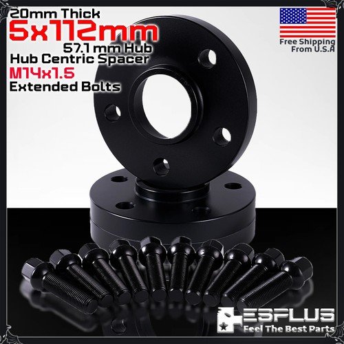 2 Pcs 20mm Volkswagen 5x112 57.1mm Hub Centric Spacer Fit Golf/ID/Jetta/Passat