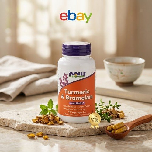 NOW FOODS Turmeric & Bromelain 90 Veg Capsules