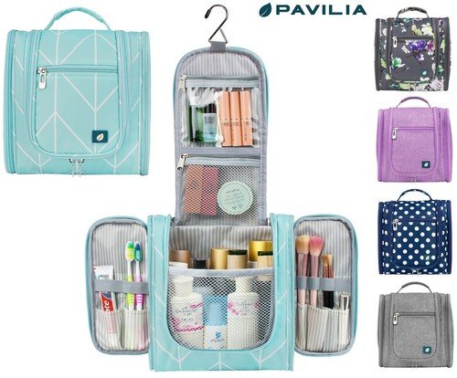 Travel Toiletry Bag with Removable Partition, Water-Resistant Organizer