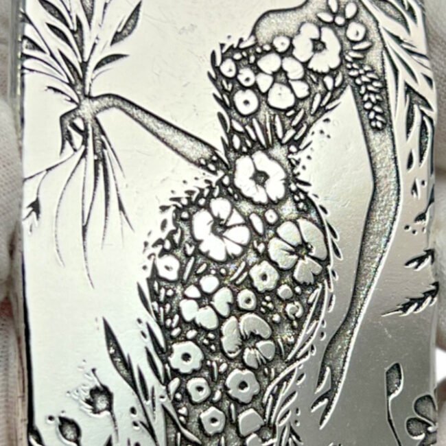 10 ozt 999 Fine Silver Art Bar- SHE IS THE FLOWERS - ADAMO TECHNE - Limited