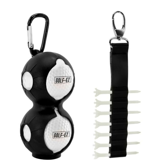 Golf Ball Holder & Golf Tee Holder | Grab-n-Go Design (Holds 2 Balls / 7 Tees)
