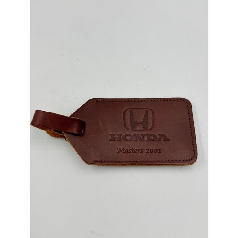 Honda Luggage Tag Mens Masters 2001 Embossed Leather Travel Accessory