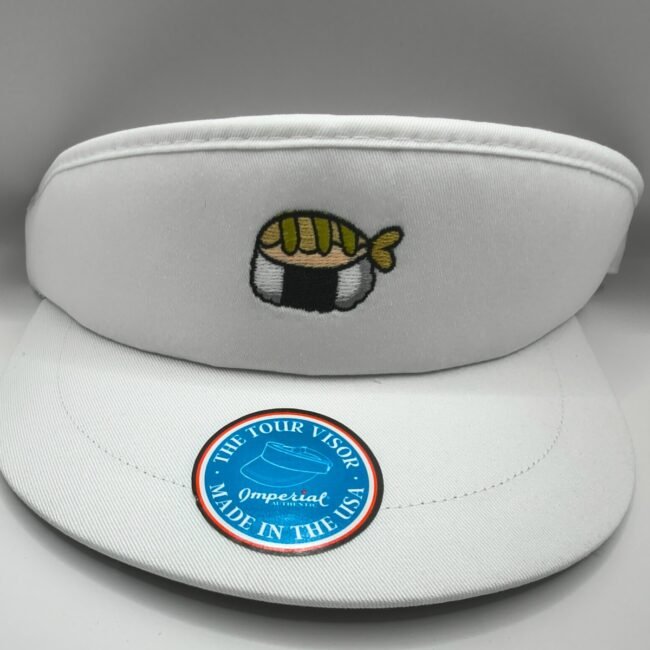 Imperial 3161 Tour Visor White Sushi Embroidered Golf Hat NWT Made in USA