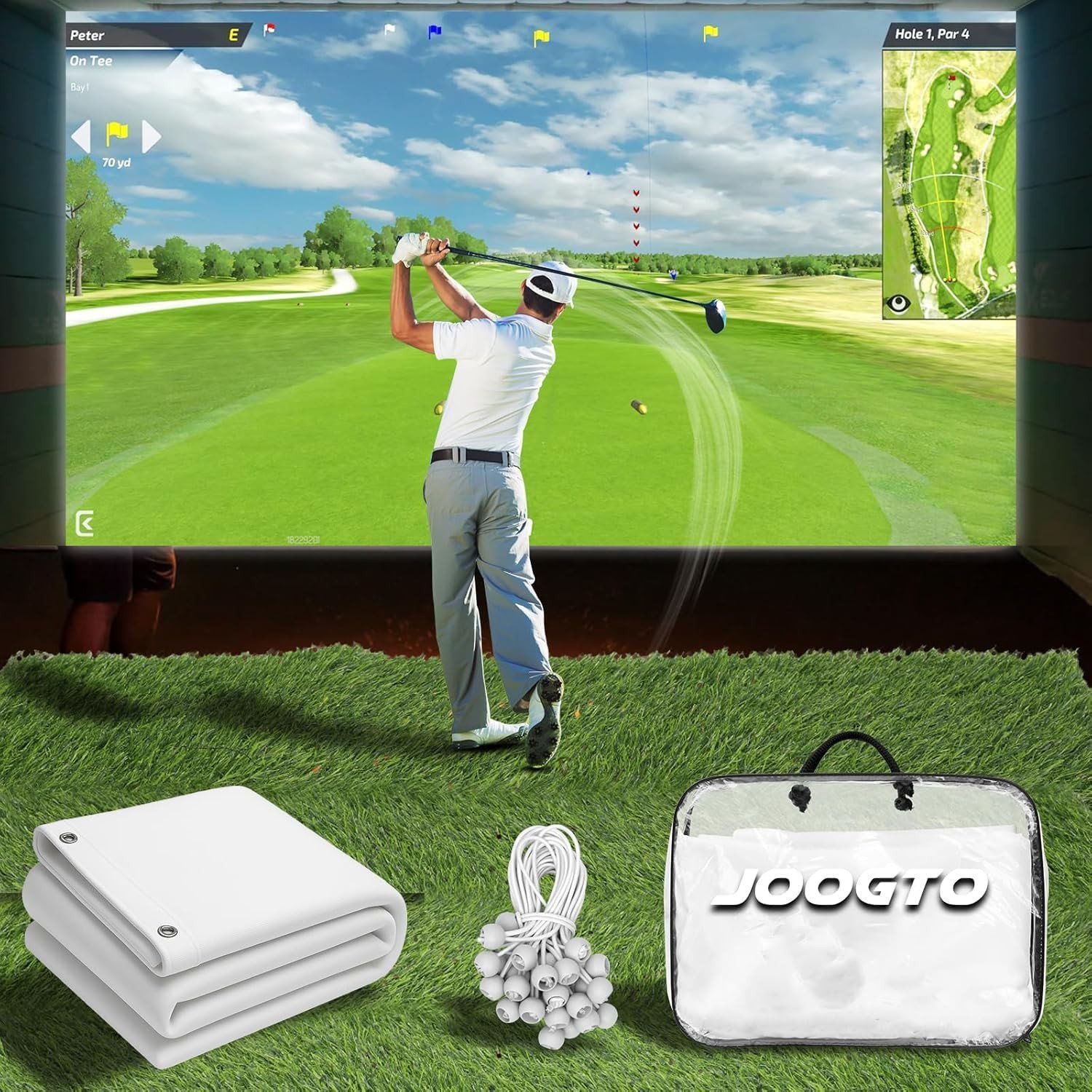 Golf Simulator Impact Screen, 4Mm Thick HD Golf Impact Screen for Indoor Outdoor