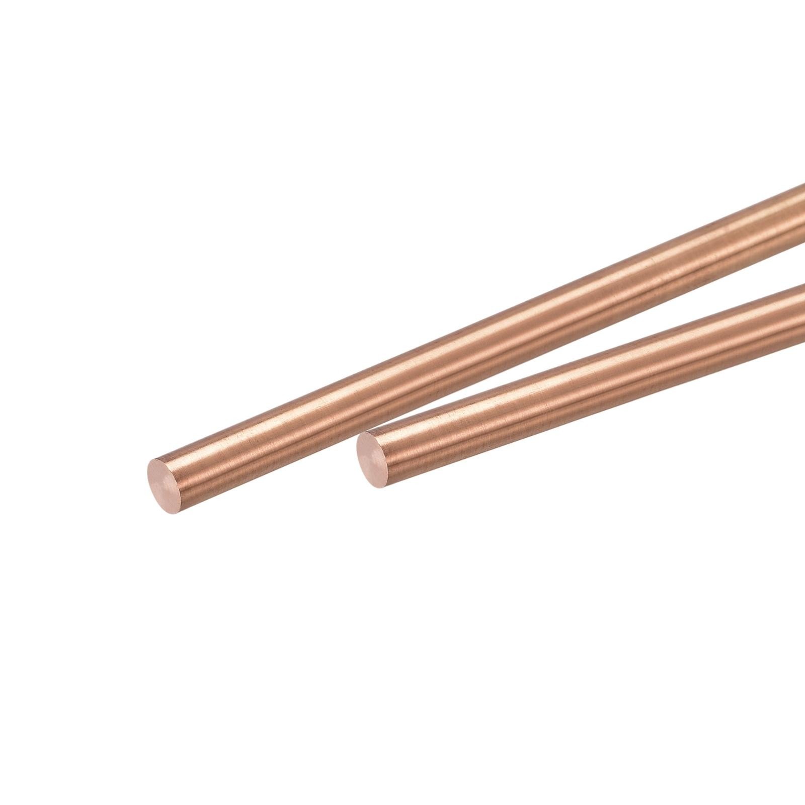 5mm Dia. 200mm Length Solid Copper Round Rod Lathe Bar Stock for DIY Craft 2pcs