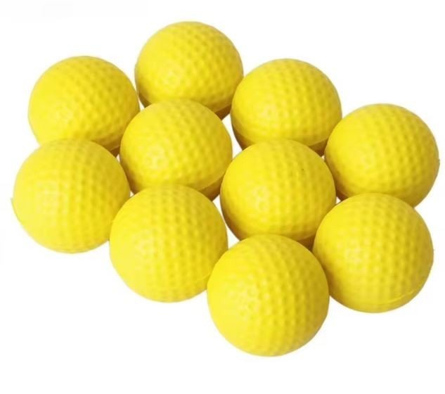 10 Pack Yellow PU Foam Golf Practice Balls – Indoor Outdoor Training
