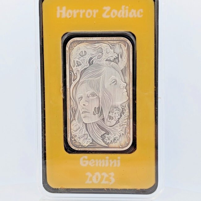 2023 Nightmare Metals- Horror Zodiac 'Gemini' 1oz Silver Bar- Sample 1/1