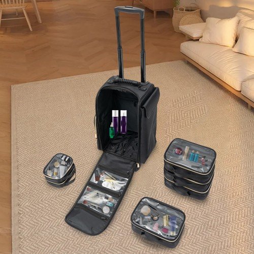 Large Makeup Bag, Portable Travel Makeup Bag Organizer | Cosmetic Travel Bag for