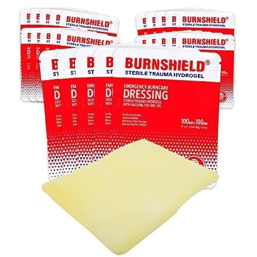 Sterile 4" x 4" Burn Dressings - 25 Count, First Aid Supplies for Burns & Wounds