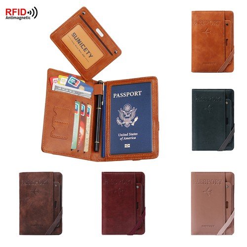 Man Women RFID Blocking Passport Storage Bag Large Capacity Passport Case Gift