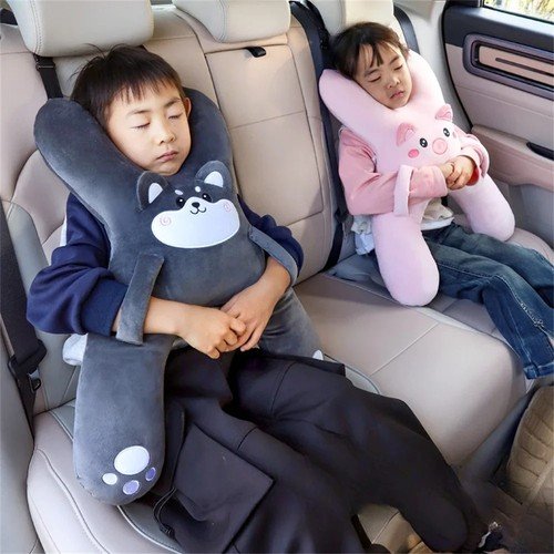Kids Car Seat Head Support Pillow For Sleeping Car Neck Pillow with Seat Belt
