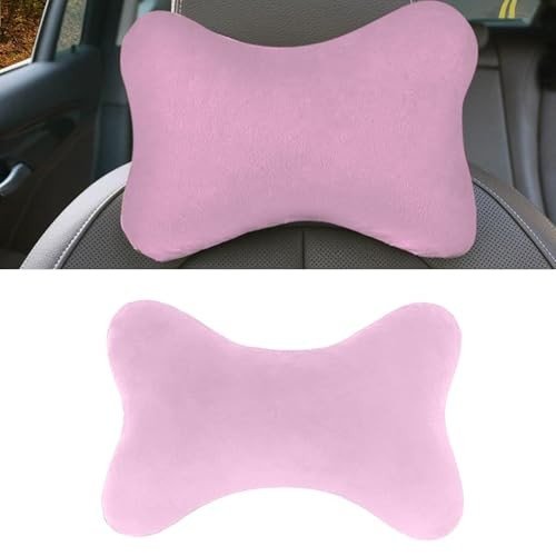 Car Headrest Pillow, Soft & Comfortable Memory Foam Car Neck Pillow for Pink