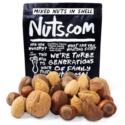 Mixed Nuts in Shell 2 Lb Bag - Healthy Snack with Walnuts, Almonds  Pecans