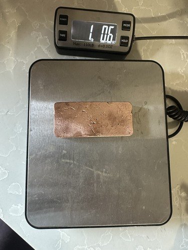 Premium Copper Bar Ingot Bullion Hand Poured .999   1 Pound