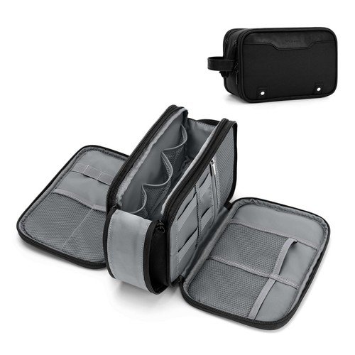Medium Hanging Toiletry Bag for Men, Waterproof Travel Organizer, Shaving Kit, B