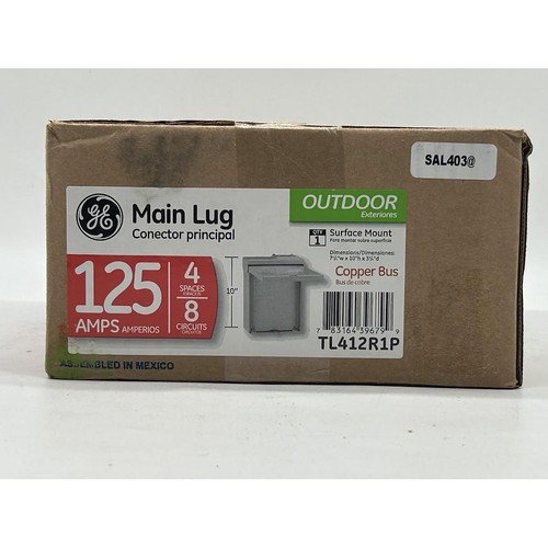 NEW GE Load Center 125 Amp Grey Outdoor NEMA 3R Copper Buss Bar
