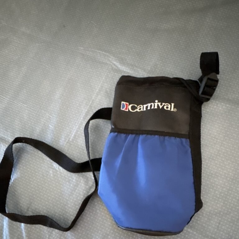 Carnival Blue & Black Nylon Travel Luggage Tag Strap Pouch Small Accessory Bag