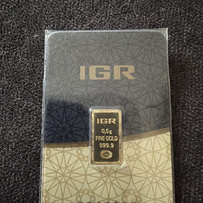 .5 Gram IGR Gold Bar Istanbul Gold Refinery 999.9 Fine In Assay