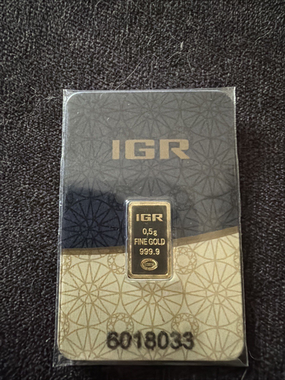 .5 Gram IGR Gold Bar Istanbul Gold Refinery 999.9 Fine In Assay