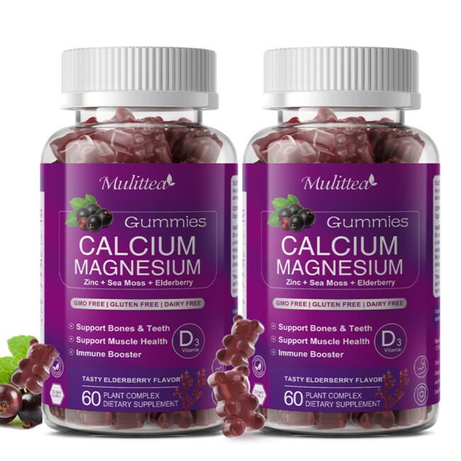 Calcium Magnesium Zinc with Vitamin D3 Gummies Strong Bone Muscle Stress Support