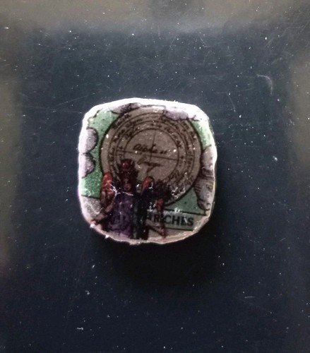 10 g Silver Hand Poured, Hand Enameled, Enlarged Tarot Card, Taz