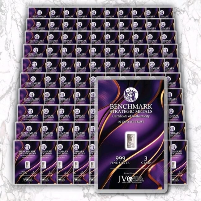 LOT of 100 SILVER BARS .999 FINE BULLION 100 PAK OF GREAT STOCKING STUFFERS