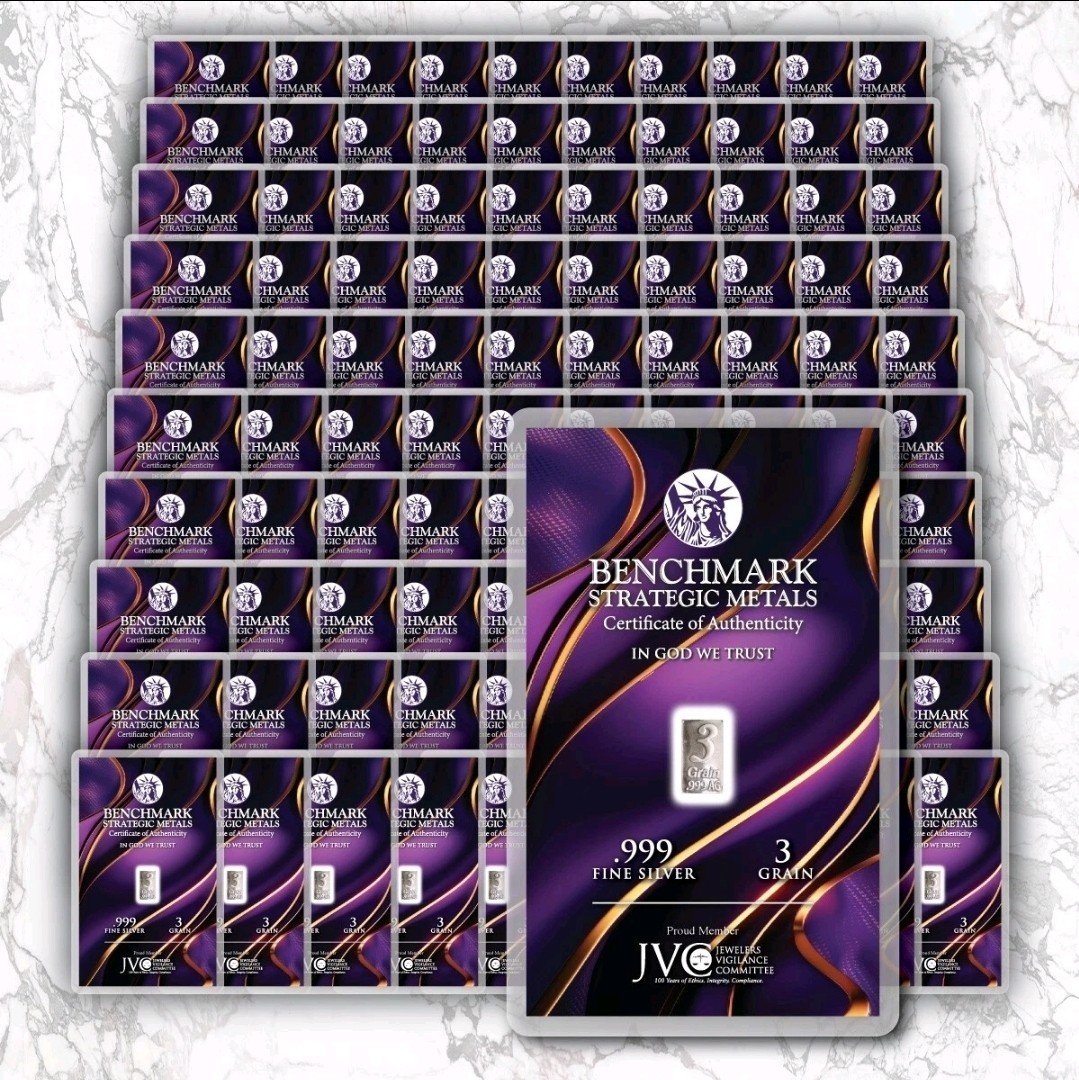 LOT of 100 SILVER BARS .999 FINE BULLION 100 PAK OF GREAT STOCKING STUFFERS