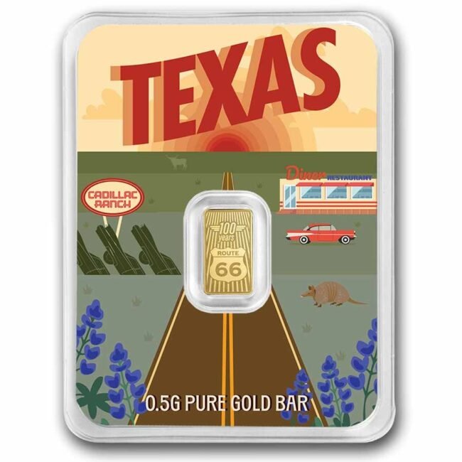 1/2 gram Gold Bar - Route 66 (Texas TEP)