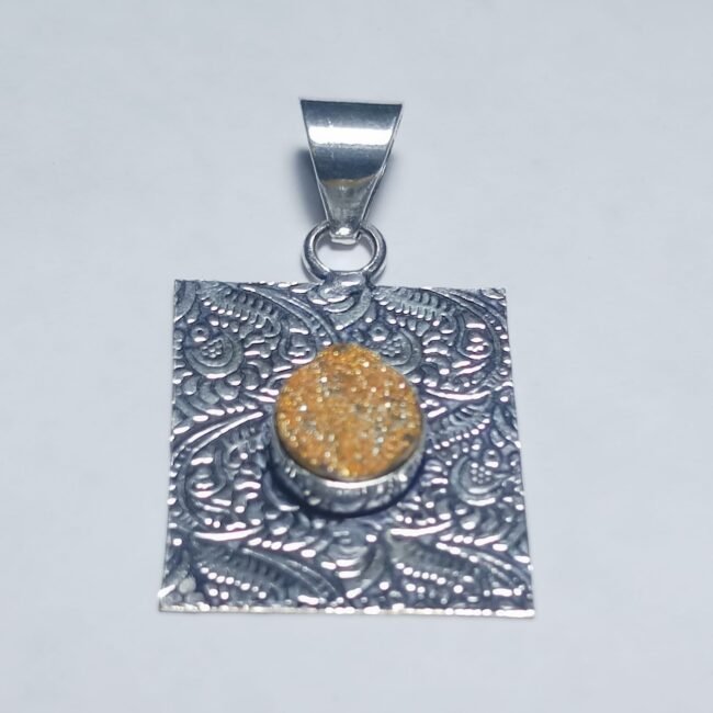 Titanium Druzy Gemstone Handmade Pendant Jewelry Pendent Size 1.5 Inch