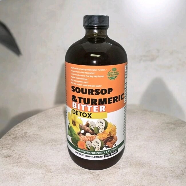Soursop Turmeric Detox Herbal Blend Bitters 16oz Made in USA Lab Tested