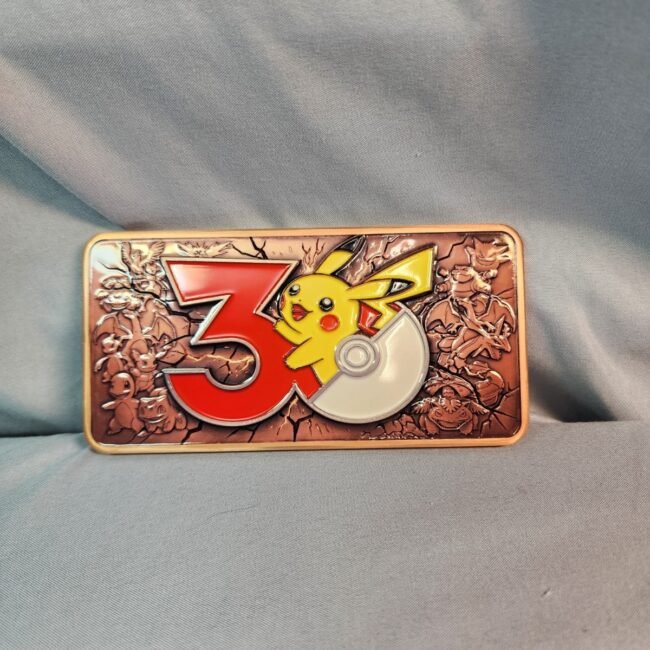 Pokemon 30th Anniversary 10 Troy Oz .999 Fine Copper Bar - New- Ready To Ship