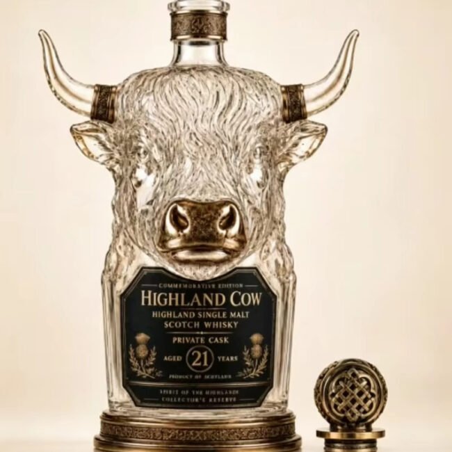 2027Highland Cow Whisky Bottle-Scotch Whisky Parivate Cask For Bar Shelf Display