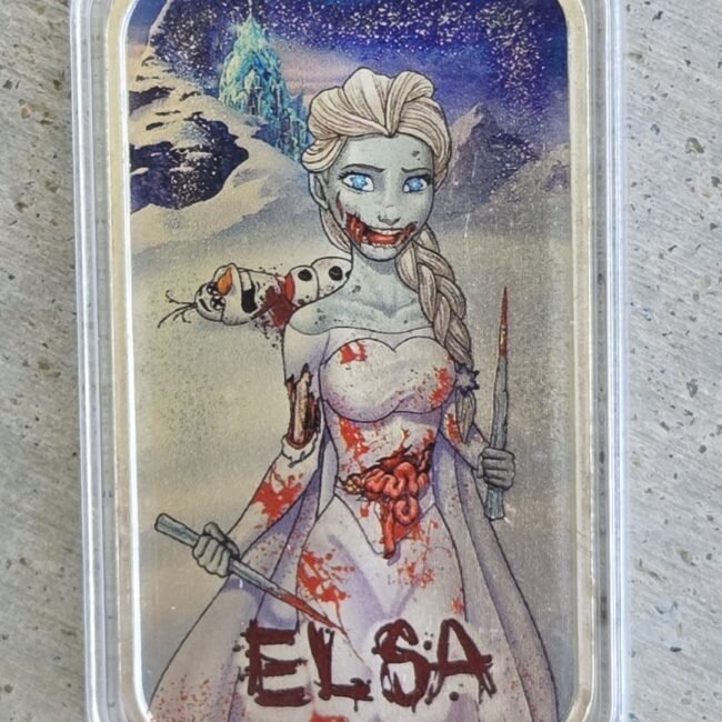 ST LOUIS MINT ZOMBIE TALES 1 OZ .999 SILVER BAR COLORIZED ~ ELSA FROM FROZEN