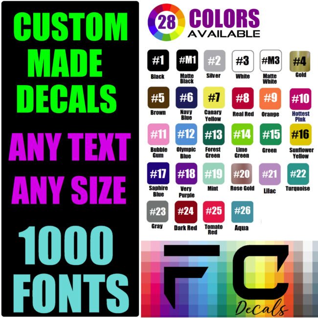 Custom Text Vinyl Lettering Sticker Decal Personalized ANY TEXT - ANY NAME [A18