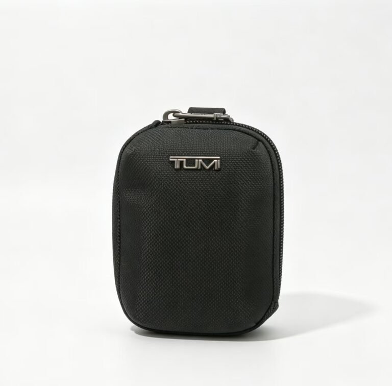 Tumi Black Mini Clip‑On Pouch Travel Small Accessory Zipper Gadget Case Bag