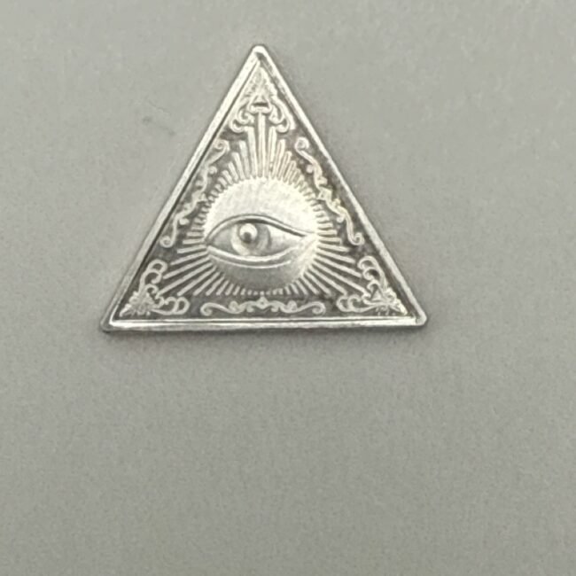 2 GRAMS .999 FINE SILVER ALL SEEING EYE (ILLUMINATI) TRIANGLE BAR (TDW045266)