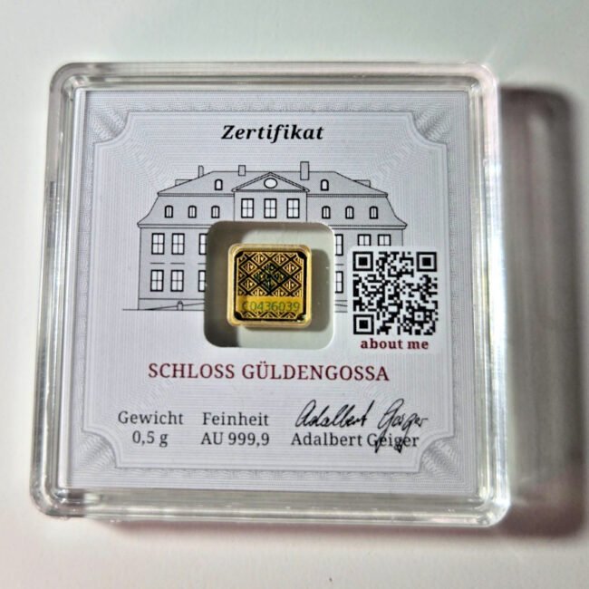 Geiger .5g (1/2 gram) Gram Gold Bar in Assay