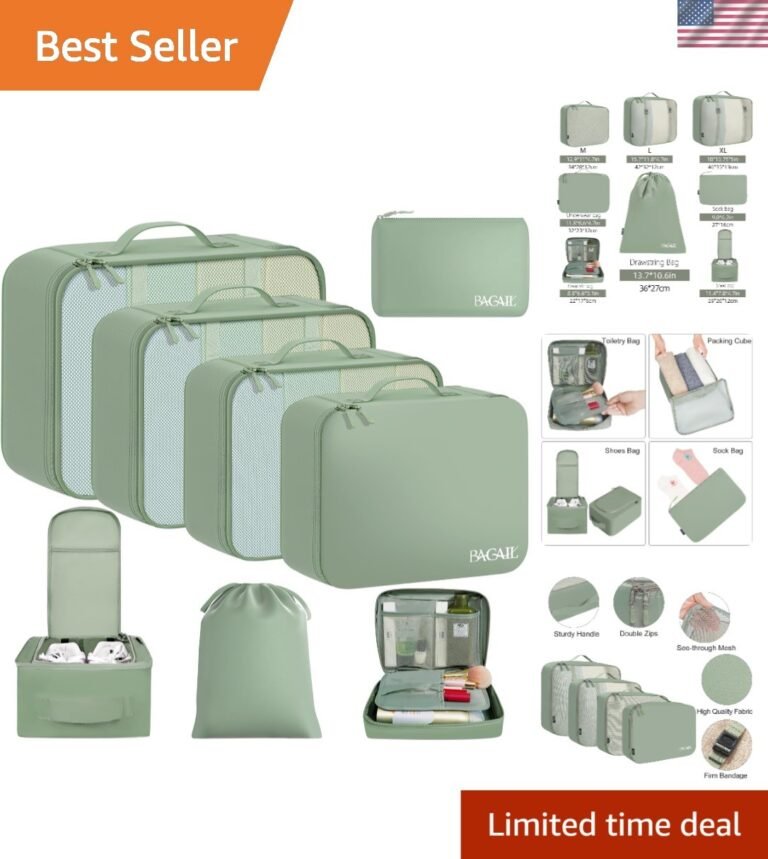 8 Set Packing Cubes Luggage Packing Organizers for Travel Accessories-Matcha …