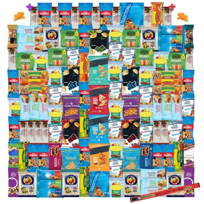 Foxy Fane 120-Count Healthy Snack Box – Holiday Gift, Easter Treats, Variety PK