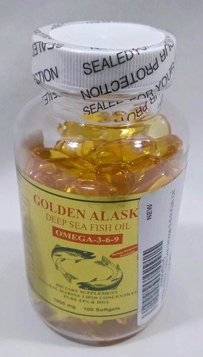 Golden Alaska Deep Sea Fish Oil Omega-3-6-9 1000mg 100 Softgels DHA EPA