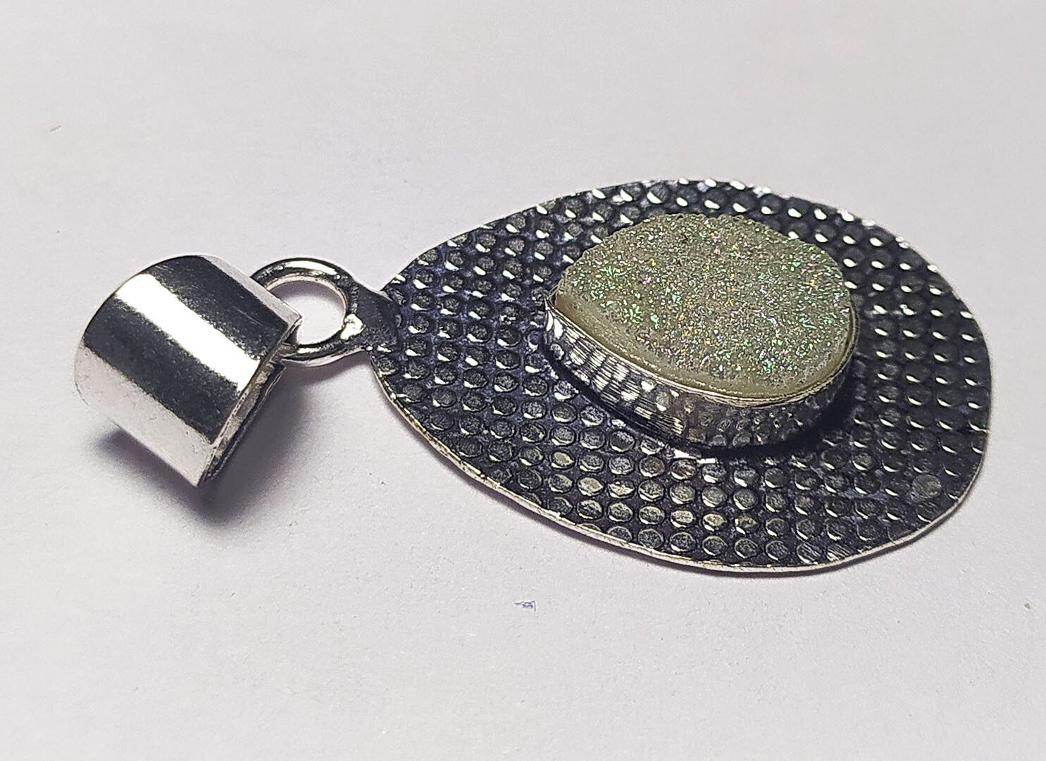 Titanium Druzy Gemstone Handmade Pendant Jewelry Pendant Size 1.5 Inches