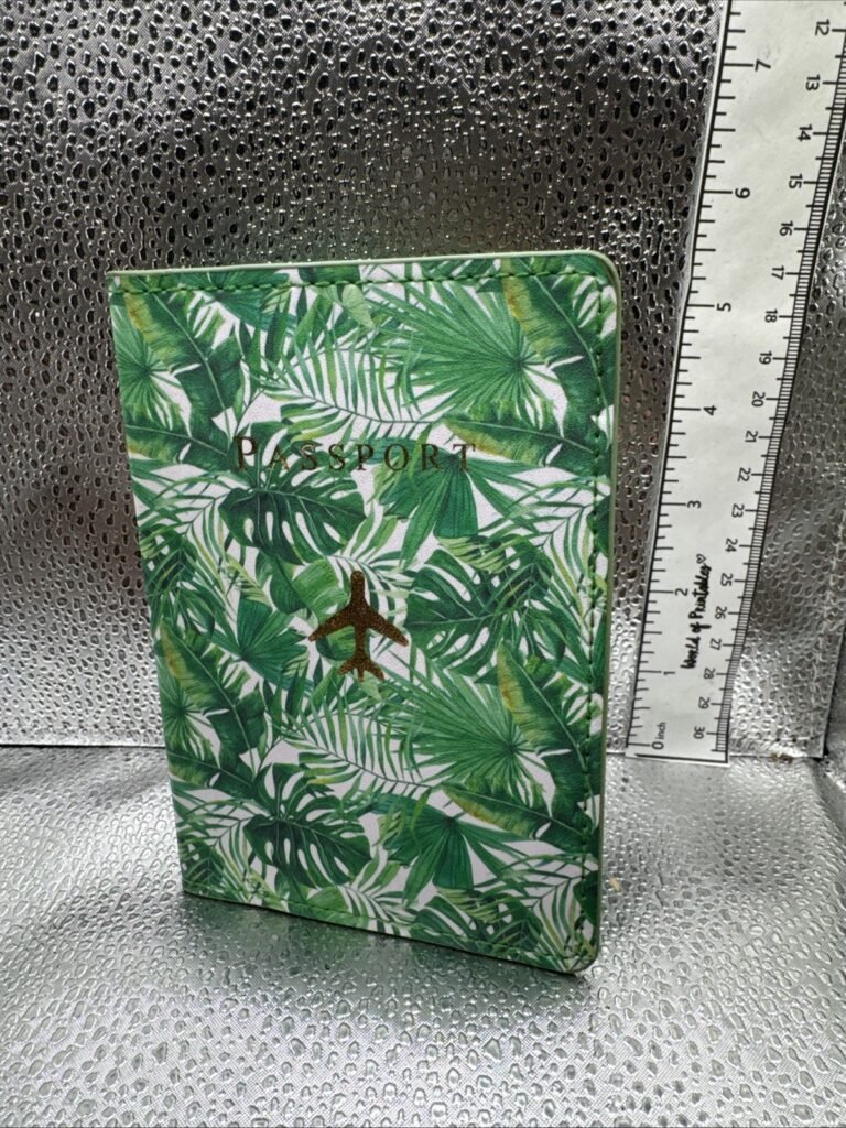 Tropical Plant Passport Holder Monstera Green & White