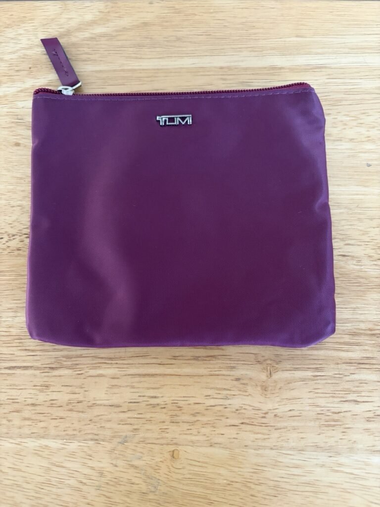 TUMI For Delta Pouch Toiletry Travel Accessory Bag Unisex Burgundy