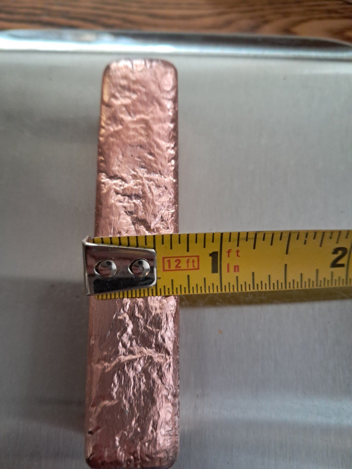 copper bullion bar. .999 purity offering great investment potential