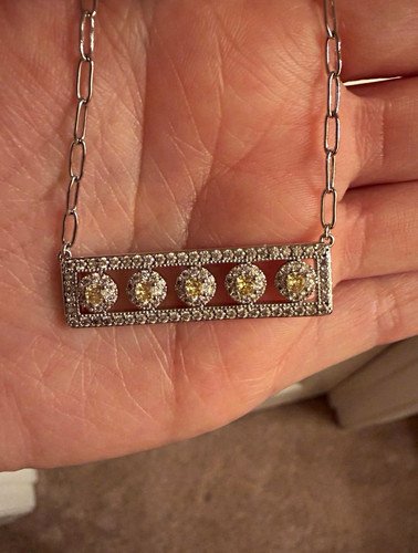 Bomb Party bar necklace - lemon on rhodium