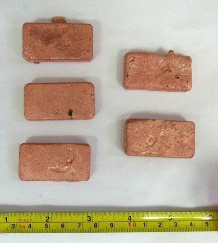 0.88 LB COPPER RETANGULE SOLID BLOCK BAR - 5 pieces (PURE) (14)